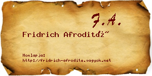 Fridrich Afrodité névjegykártya